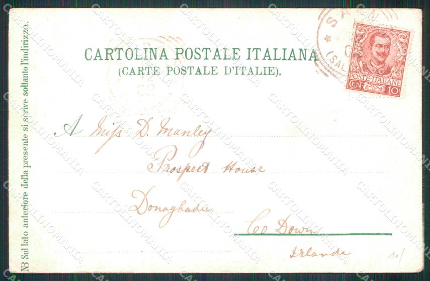 Napoli Città Via Roma Tramway Largo Carità PIEGHINA cartolina MX5527 – retro