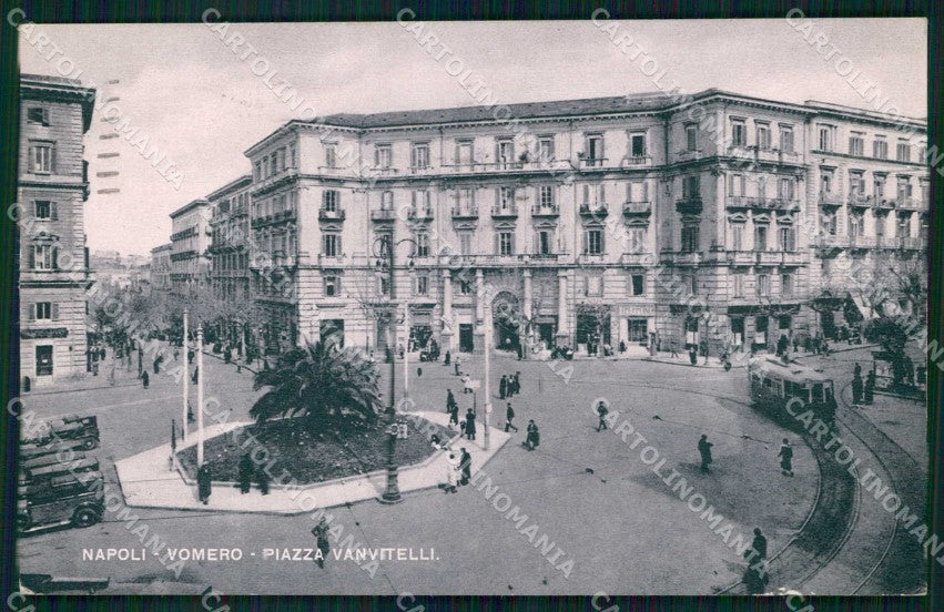 Napoli Città Piazza Vanvitelli Tram Vomero ABRASA cartolina MX5535 – fronte
