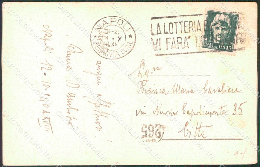 Napoli Città Nuova Stazione Marittima Barche Vesuvio cartolina MX5544 – retro