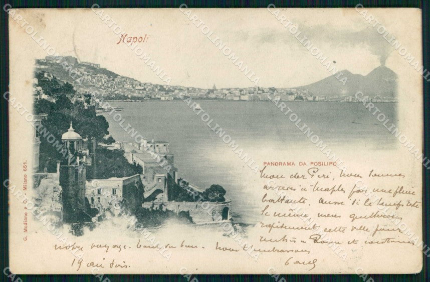 Napoli Città Veduta Posillipo Vesuvio Modiano 651 cartolina MX5549 – fronte