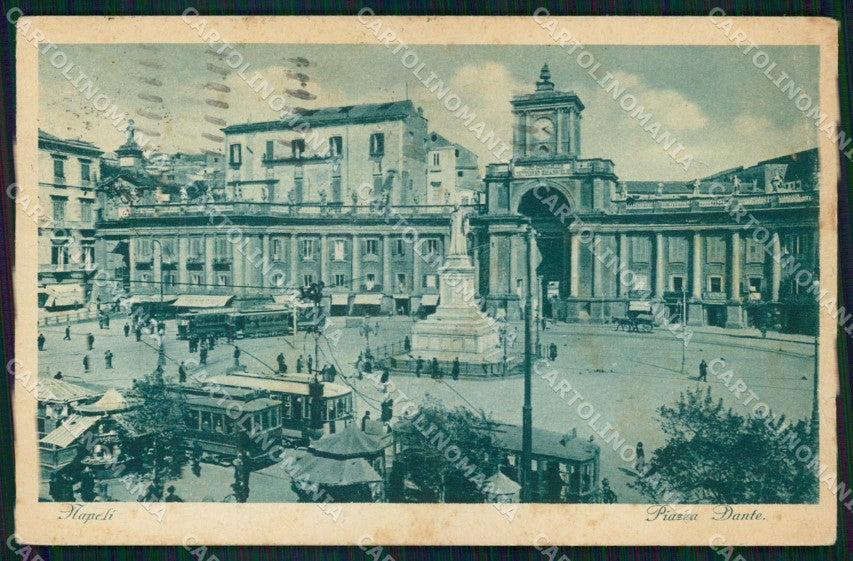 Napoli Città Piazza Dante Tram STRAPPINO cartolina MX5557 – fronte