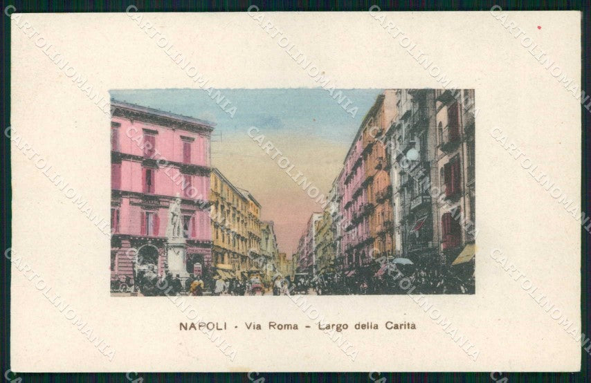 Napoli Città Via Roma Largo Carità cartolina MX5563 – fronte