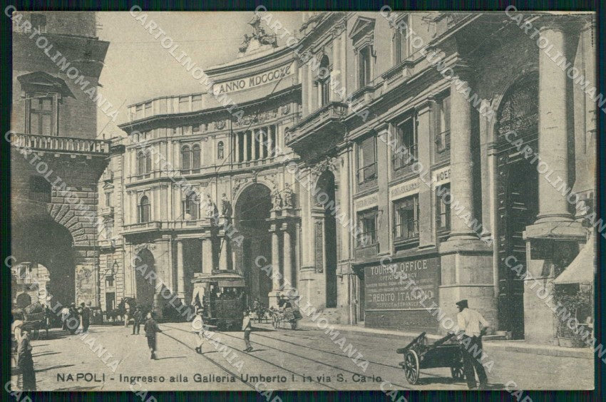 Napoli Città Ingresso Galleria Umberto I Tram Ragozino 23040 cartolina MX5584 – fronte