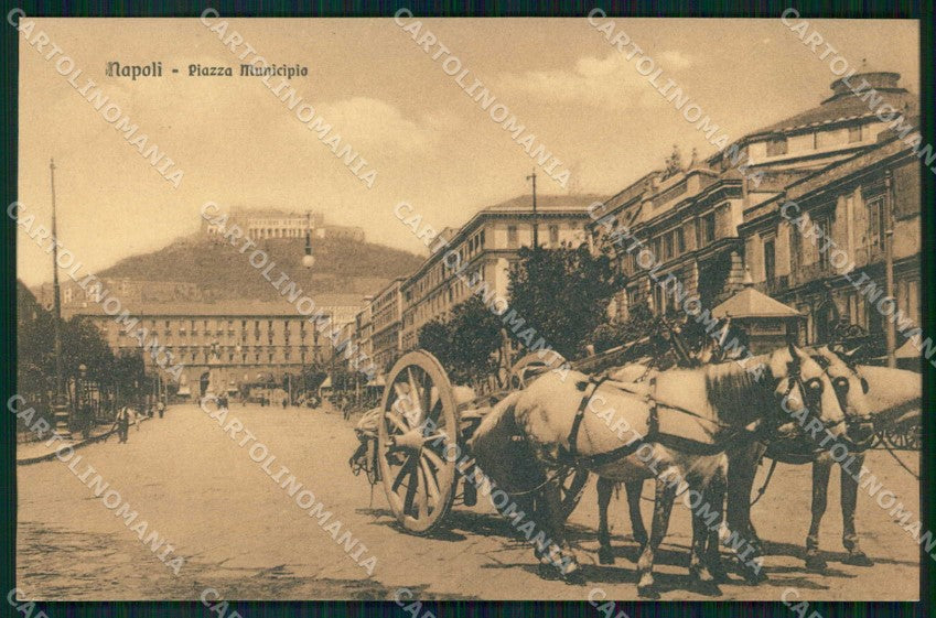 Napoli Città Piazza Municipio cartolina MX5589 – fronte