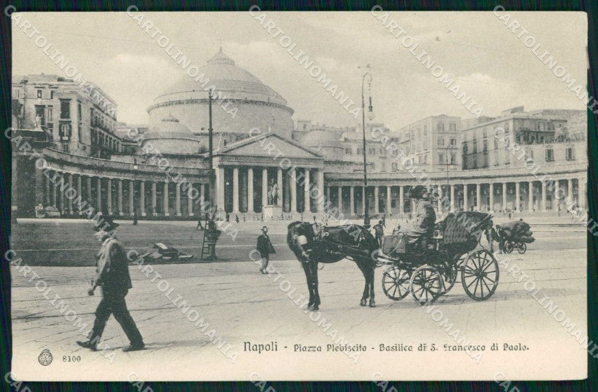 Napoli Città Piazza Plebiscito Brunner 8100 Basilica cartolina MX5605 – fronte