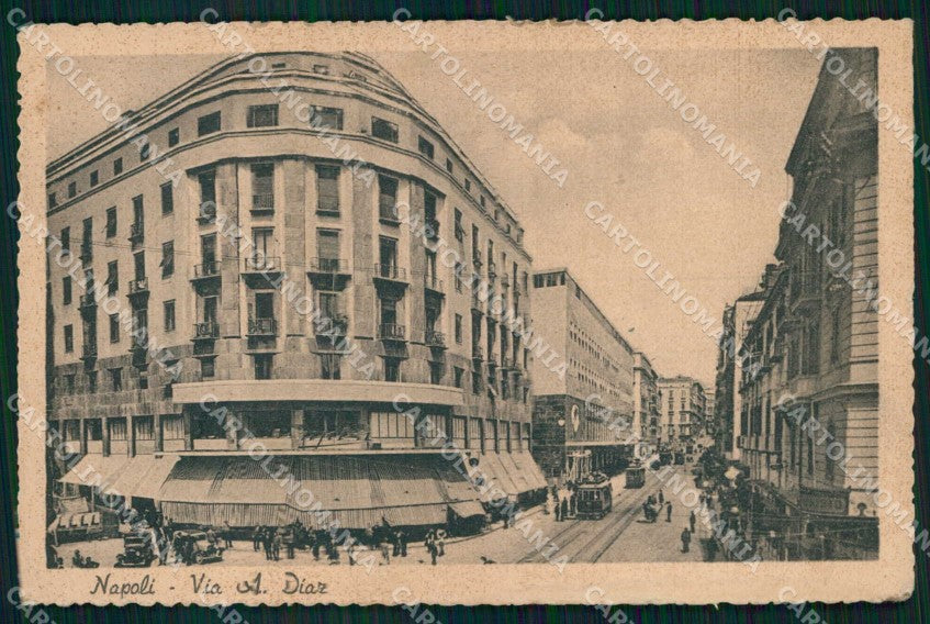 Napoli Città Via Diaz Tram cartolina MX5616 – fronte
