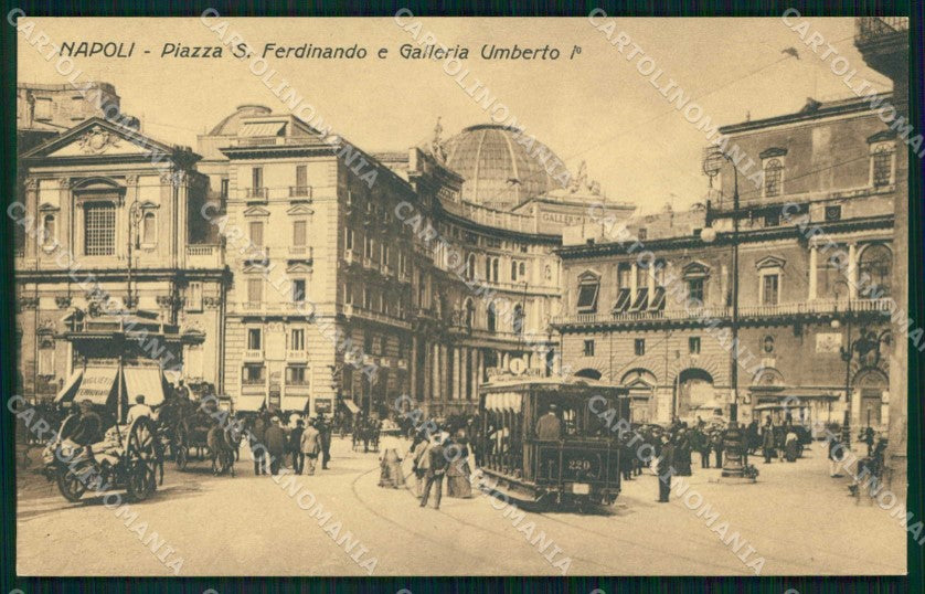 Napoli Città Piazza San Ferdinando Tram Galleria Umberto I cartolina MX5618 – fronte