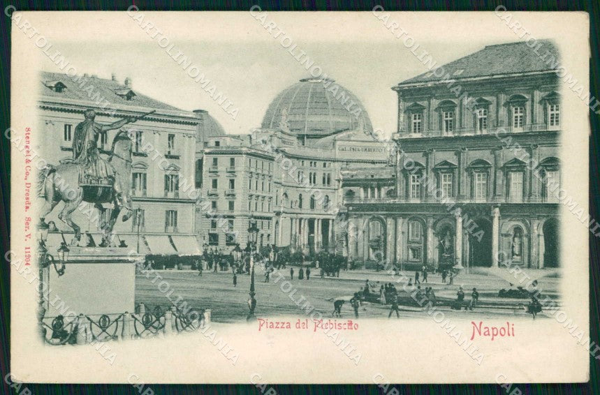 Napoli Città Piazza Plebiscito Rilievo Stengel 11204 cartolina MX5626 – fronte