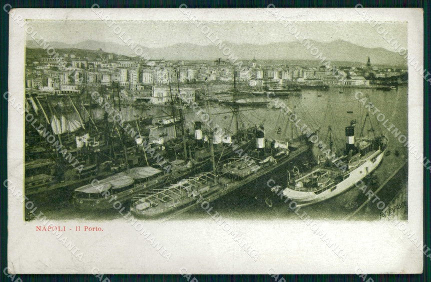 Napoli Città Porto con Barche cartolina MX5633 – fronte