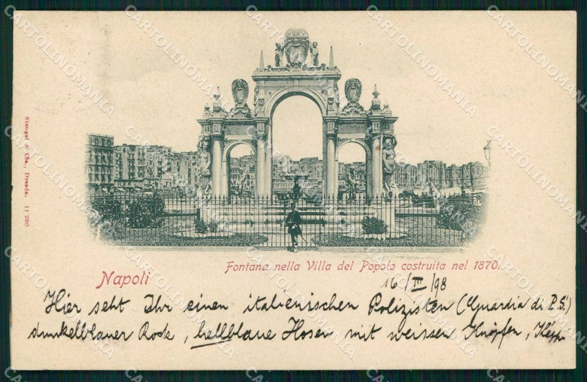 Napoli Città Fontana Villa Popolo Stengel 11200 cartolina MX5645 – fronte