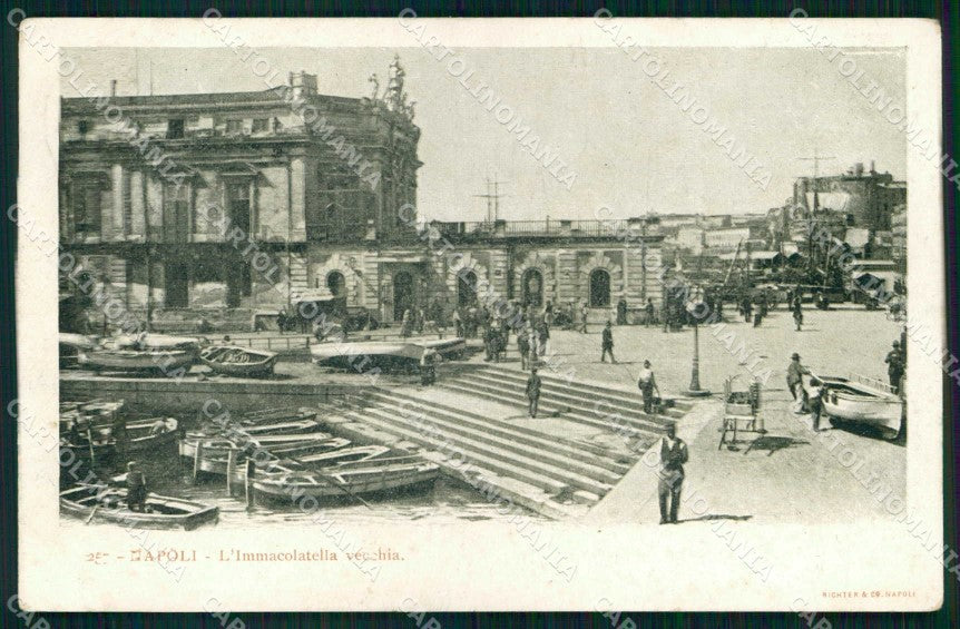Napoli Città Immacolatella Vecchia Barche Richter 257 cartolina MX5646 – fronte