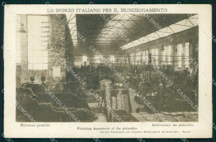 Napoli Città Industria Metallurgica Rifinitura Proiettili cartolina MX5658 – fronte