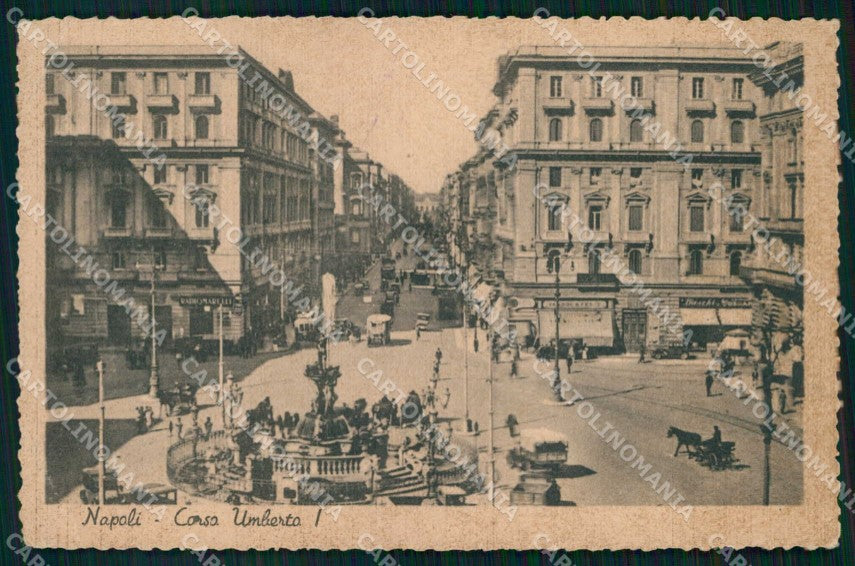 Napoli Città Corso Umberto I WWII Censura Militare PIEGHINA cartolina MX5661 – fronte