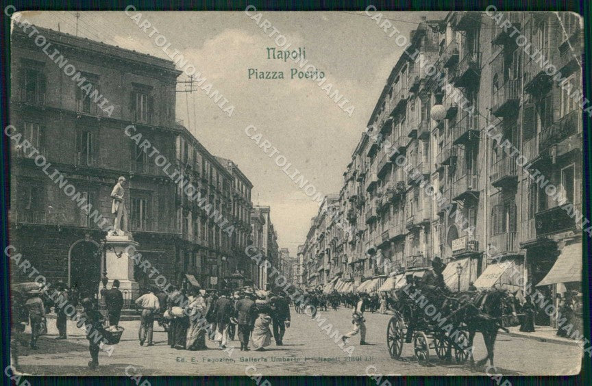 Napoli Città Piazza Poerio Ragozino 21801 131 PIEGHINA cartolina MX5672 – fronte