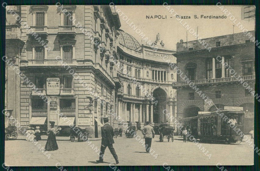 Napoli Città Piazza San Ferdinando Tram Ragozino 23033 cartolina MX5685 – fronte