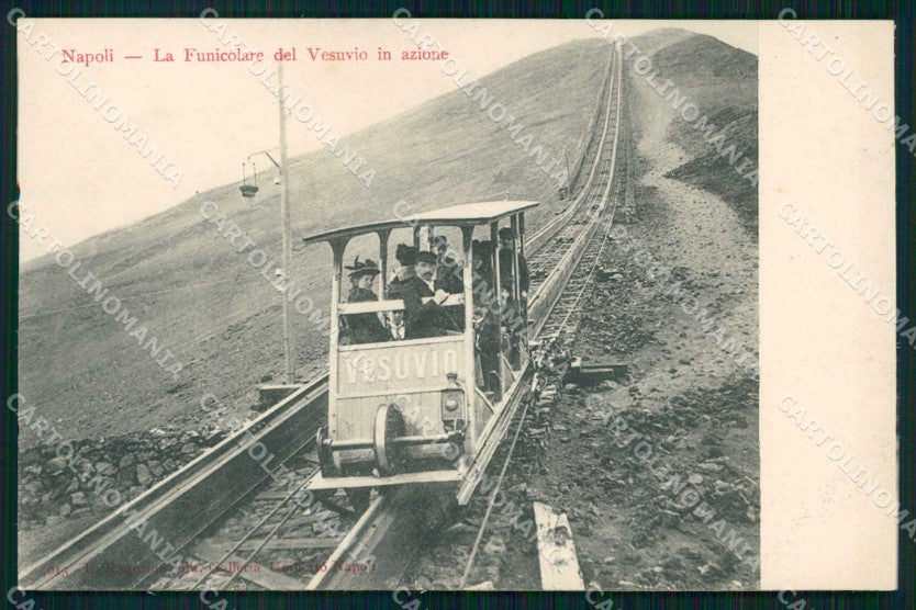 Napoli Città Funicolare Vesuvio in Azione Ragozino 4013 cartolina MX5709 – fronte
