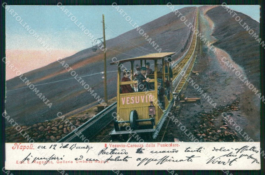 Napoli Città Funicolare Vesuvio Carrozza Ragozino 2122 cartolina MX5720 – fronte