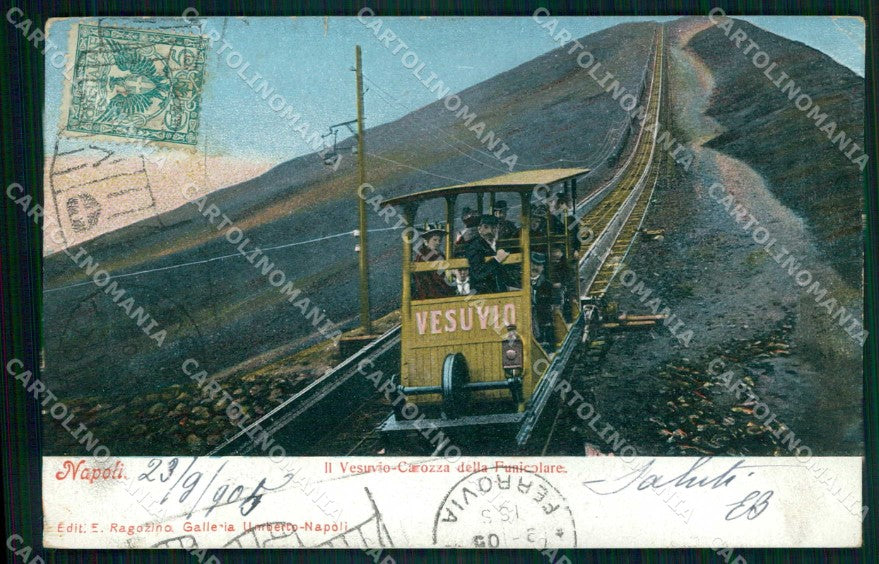 Napoli Città Funicolare Vesuvio Carrozza Ragozino 2122 cartolina MX5723 – fronte