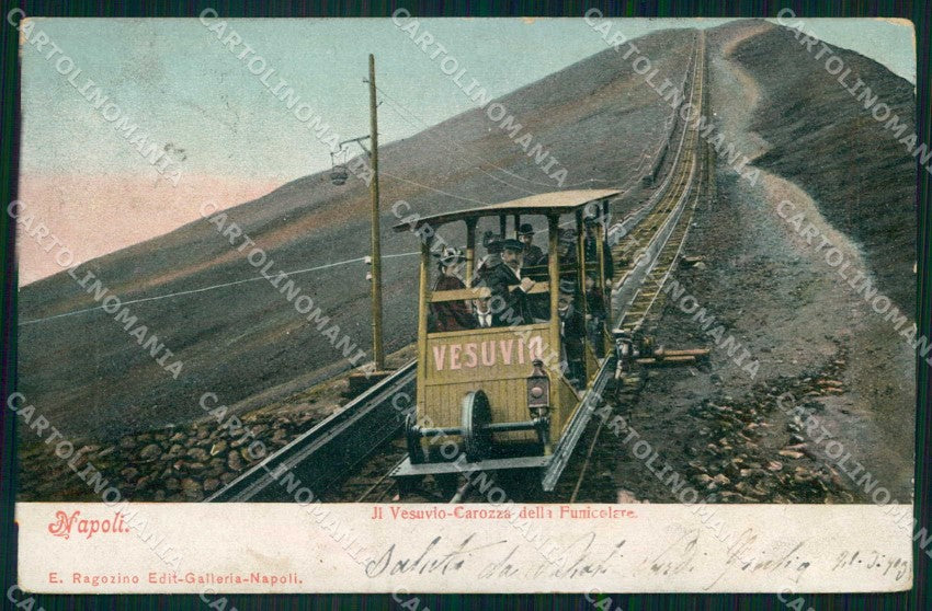 Napoli Città Funicolare Vesuvio Carrozza Ragozino 2122 cartolina MX5742 – fronte