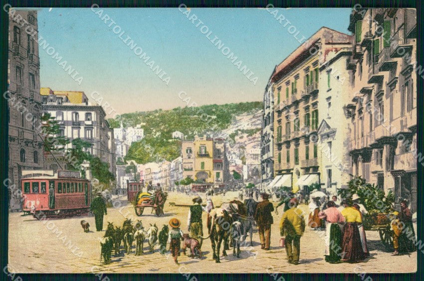 Napoli Città Riviera Chiaia Tram cartolina MX5754 – fronte