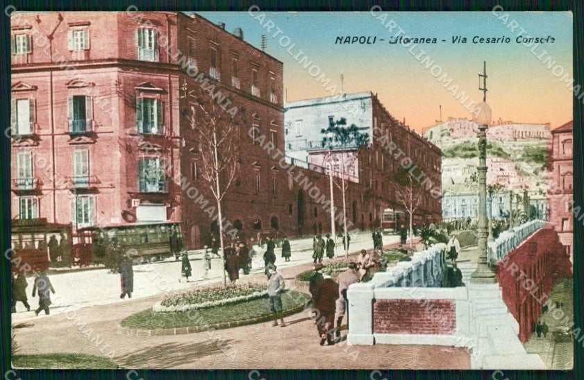 Napoli Città Litoranea Tram Via Cesario Console cartolina MX5757 – fronte