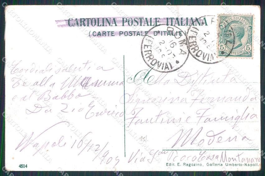 Napoli Città Saluti da Monumenti Ragozino 4514 cartolina MX5762 – retro