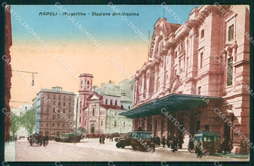 Napoli Città Mergellina Stazione Direttissima cartolina MX5767 – fronte