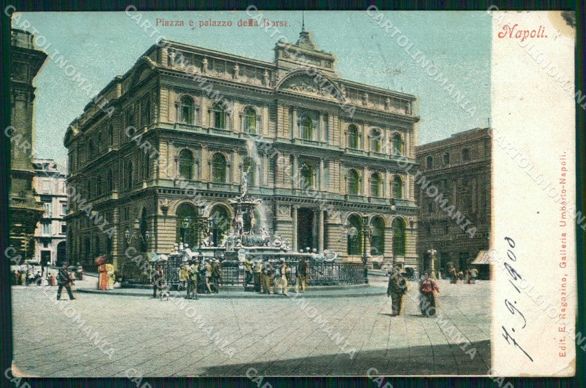 Napoli Città Piazza Palazzo Borsa Ragozino PIEGHINA cartolina MX5768 – fronte