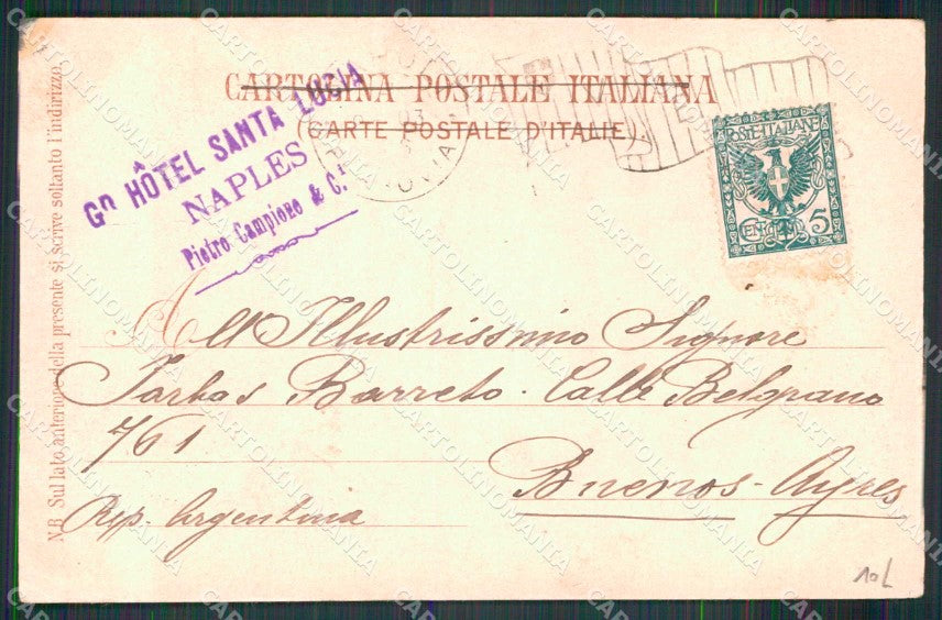 Napoli Città Piazza Palazzo Borsa Ragozino PIEGHINA cartolina MX5768 – retro