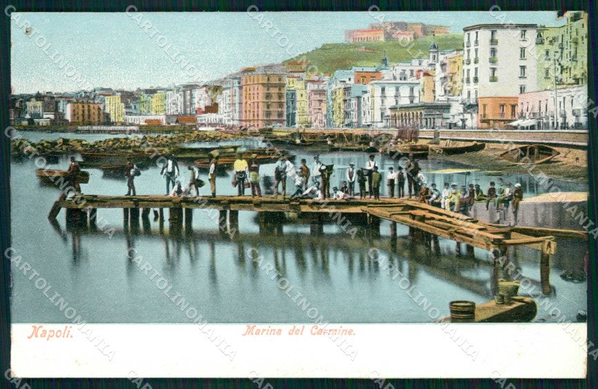 Napoli Città Marina del Carmine Barche FORO cartolina MX5769 – fronte