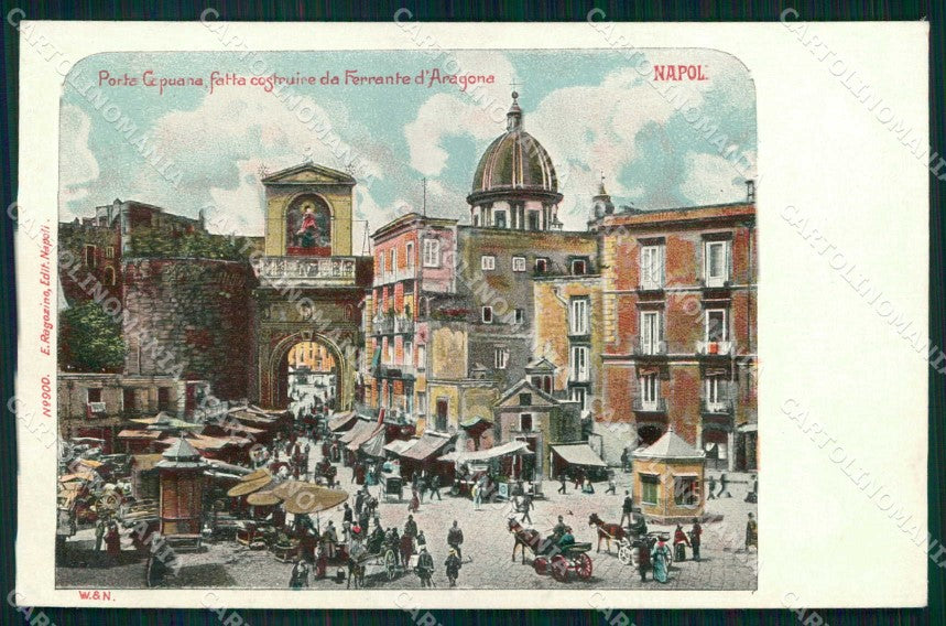 Napoli Città Porta Capuana Ragozino 900 Ferrante d Aragona cartolina MX5775 – fronte