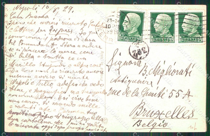 Napoli Città Via Caracciolo Colonna Vittoria cartolina MX5778 – retro
