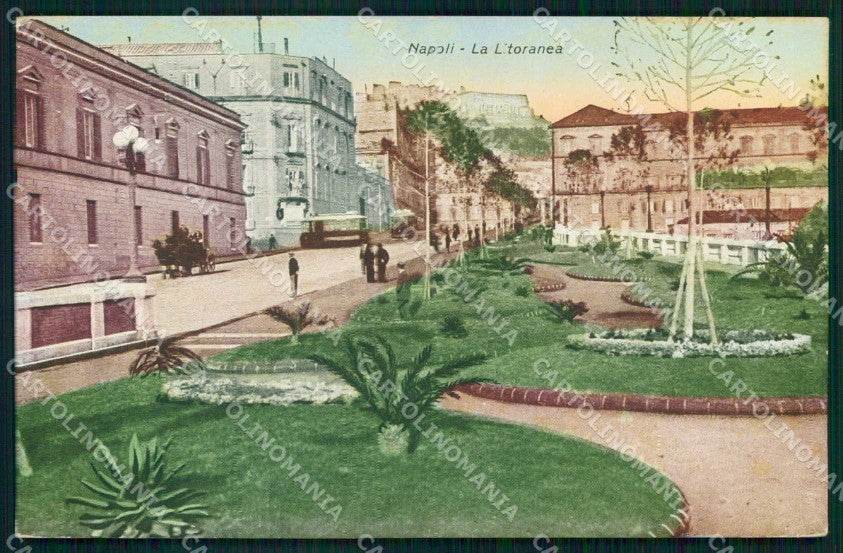 Napoli Città Litoranea Giardini cartolina MX5780 – fronte