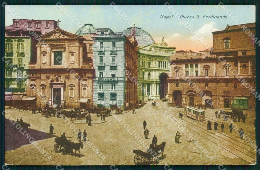 Napoli Città Piazza San Ferdinando Tram Galleria Umberto I cartolina MX5781 – fronte