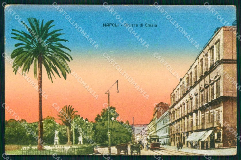 Napoli Città Riviera Chiaia Tram cartolina MX5790 – fronte