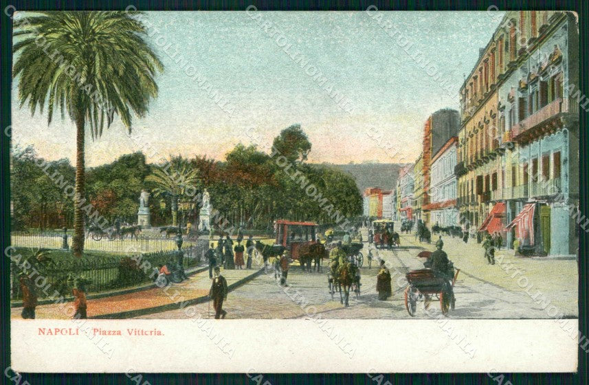 Napoli Città Piazza Vittoria Tramway cartolina MX5792 – fronte