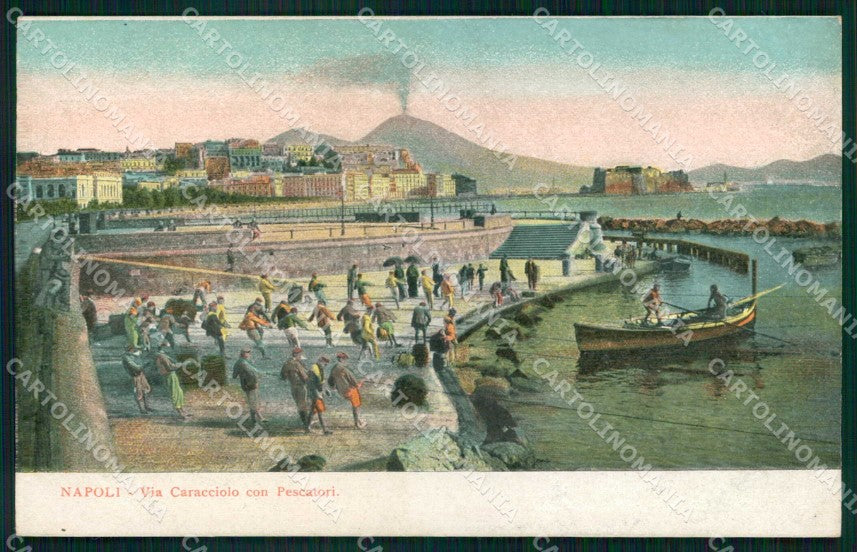 Napoli Città Via Caracciolo Mestieri Pescatori cartolina MX5794 – fronte