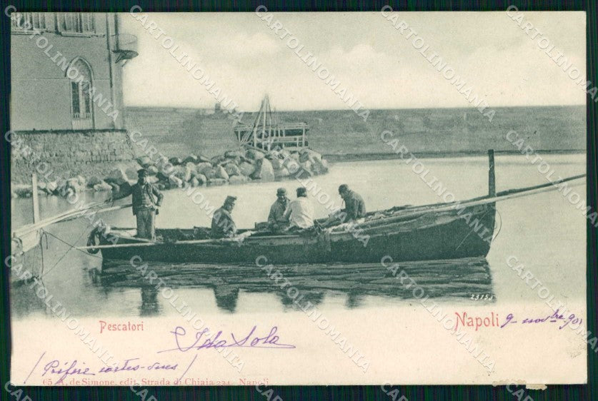 Napoli Città Mestieri Pescatori in Barca cartolina MX5811 – fronte