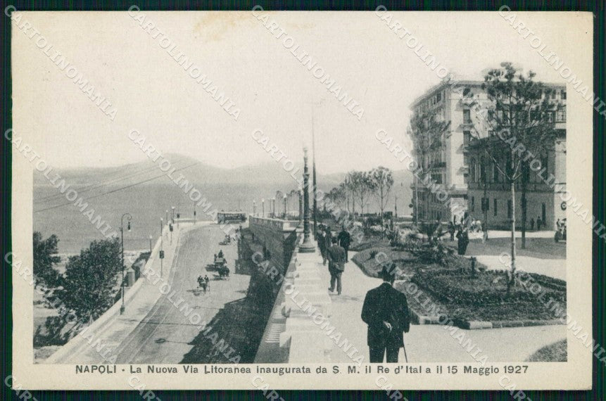 Napoli Città Nuova Via Litoranea Tram cartolina MX5826 – fronte
