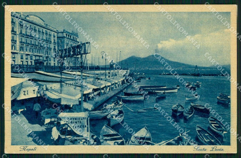 Napoli Città Strada Santa Lucia Barche Vesuvio cartolina MX5844 – fronte