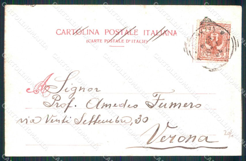 Napoli Città Piazza Ferrovia Tram PIEGHINA cartolina MX5857 – retro