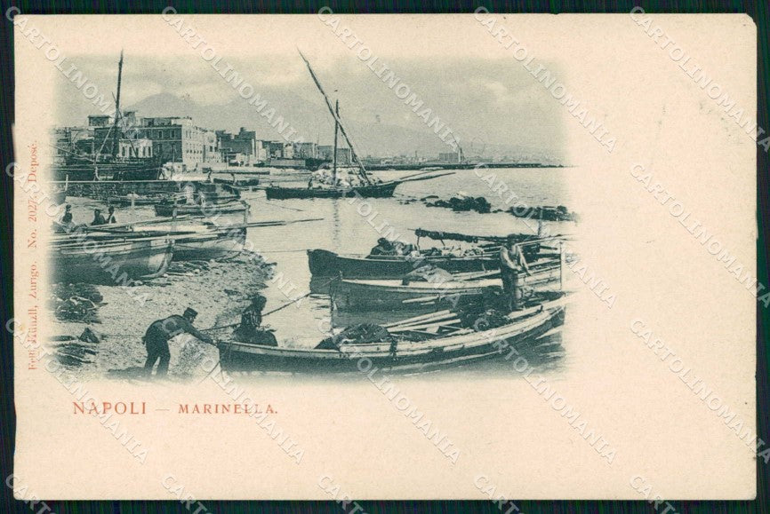Napoli Città Marinella Spiaggia Pescatori Kunzli 2027 cartolina MX5872 – fronte