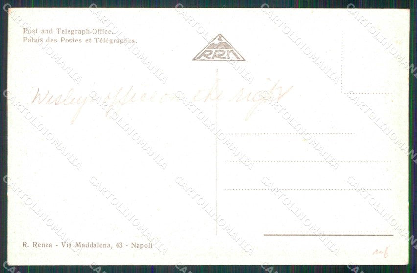 Napoli Città Nuovo Palazzo Poste Telegrafi cartolina MX5884 – retro