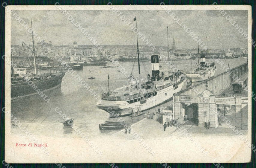 Napoli Città Porto con Barche cartolina MX5890 – fronte