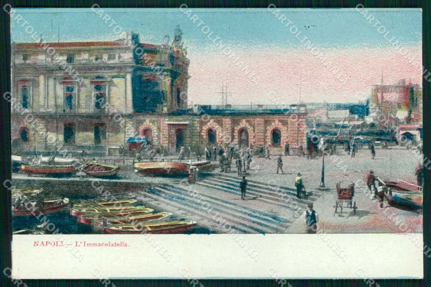 Napoli Città Immacolatella Barche cartolina MX5917 – fronte