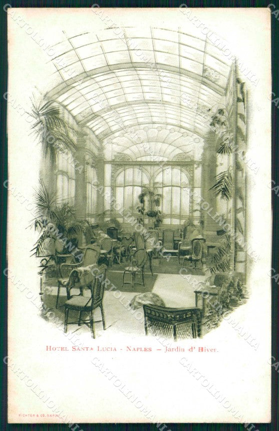 Napoli Città Hotel Santa Lucia Tavolini Veranda Richter cartolina MX5942 – fronte