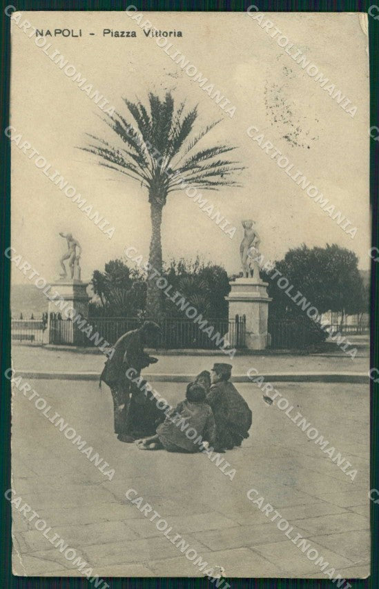 Napoli Città Piazza Vittoria Ragozino 2304 STRAPPINO PIEGHINE cartolina MX5981 – fronte