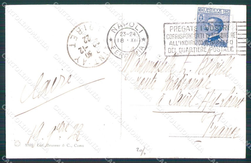 Napoli Città Basso Porto Brunner 8500 cartolina MX6008 – retro