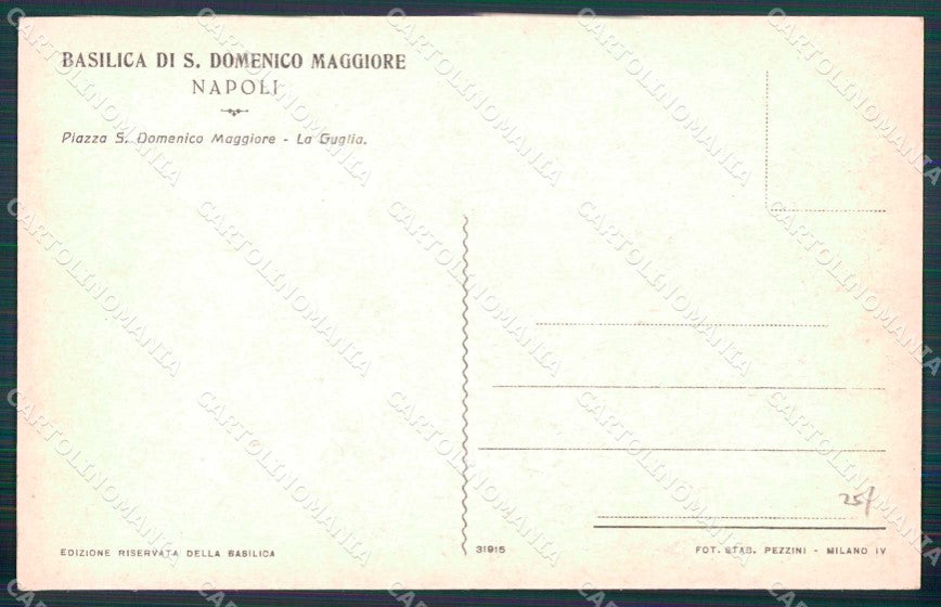 Napoli Città Basilica San Domenico Maggiore Guglia cartolina MX6022 – retro