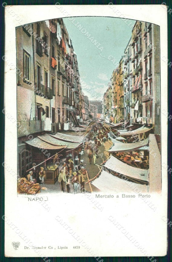 Napoli Città Basso Porto Mercato Trenkler 4479 cartolina MX6055 – fronte